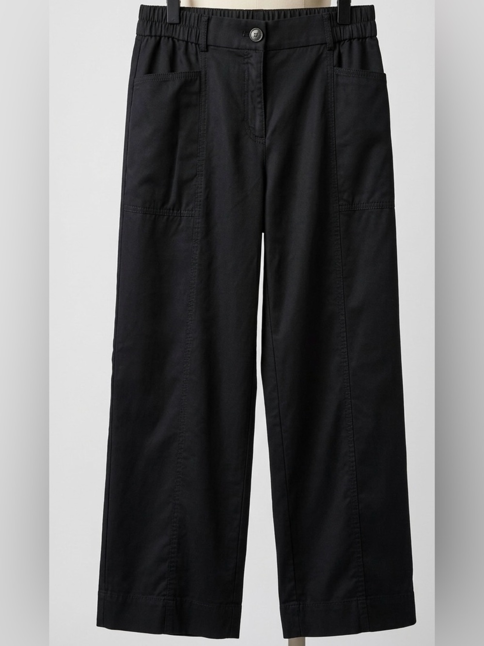 LOFT Women’s Black Linen Blend Pant with Elastic Waist - size small - staple